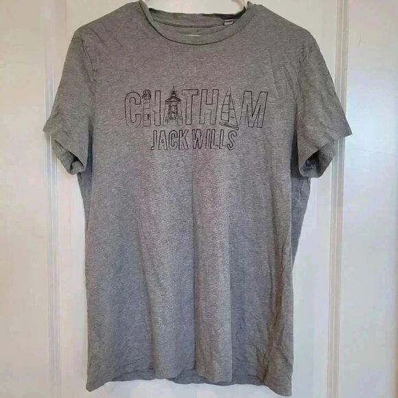 Jack Wills Chatham Massachusetts Graphic Heather Gray Crew Neck T-Shirt - Picture 2 of 8
